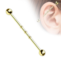 Industrial piercing Notched gold plated