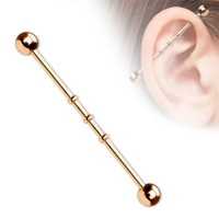Industrial piercing Notched rose gold plated