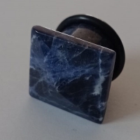 14 mm Single flared stenen pyramide blauw wolkig