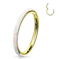 Piercing high quality opal clicker gold plated