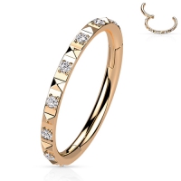 Piercing high quality CZ steen tussen Pyramid Cuts rose gold plated