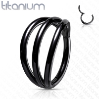 Piercing high quality titanium tripple hoop 8mm zwart