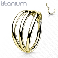 Piercing high quality titanium tripple hoop 10mm gold plated
