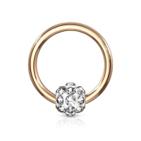 Piercing crystal ferido 1.2x8 rose gold plated