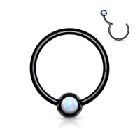 Piercing opal clicker 1.2x8 zwart