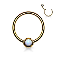 Piercing opal clicker 1.2x10 gold plated