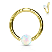 Opal wit buigbare Ring 0.8x8 gold plated