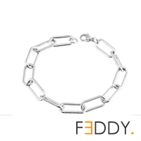 Armband oval kabel - zilver