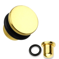 3 mm Single flared plug gold plated