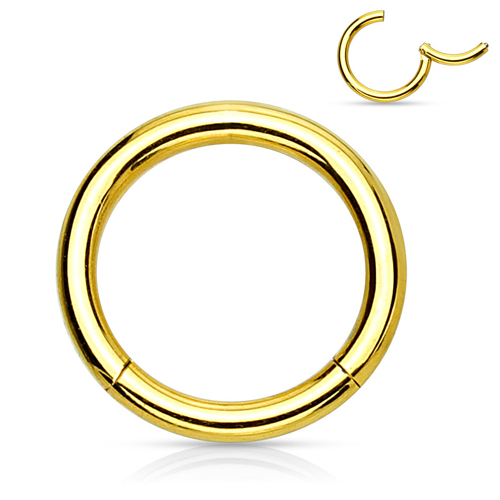 piercing titanium ring high quality 0.8 x 10mm gold plated