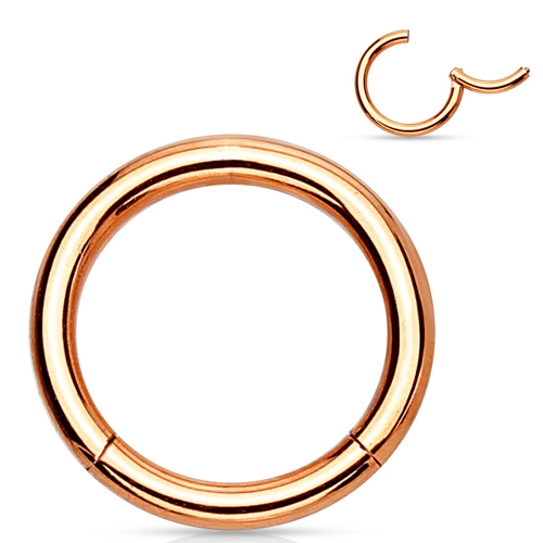 piercing titanium ring high quality 0.8 x 6mm rose gold plated
