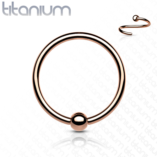 Buigbare ring titanium 0.8x8mm rose gold plated