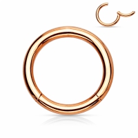 Piercing ring high quality rose gold plated 1.2 x 8 mm