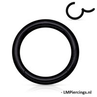 Piercing ring high quality zwart 1.2 x 8 mm