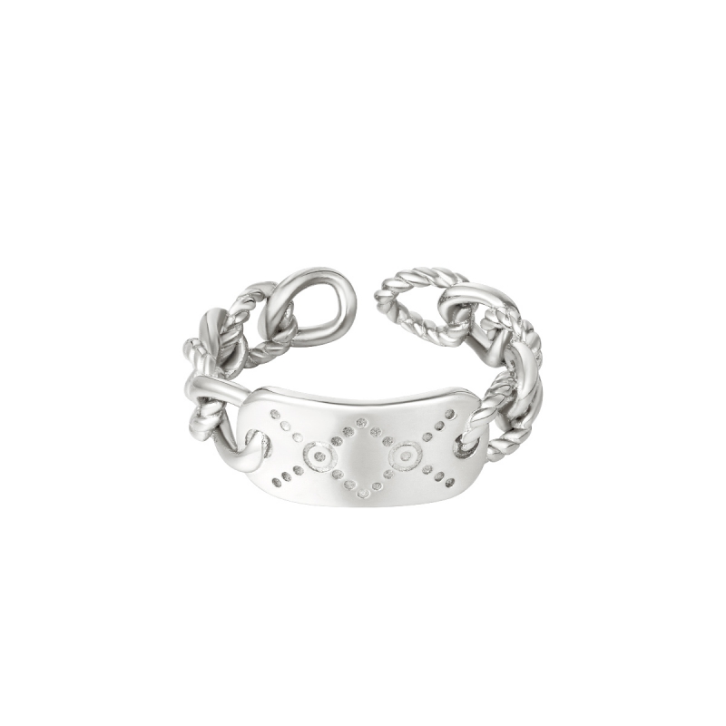 Ring met detail - zilver