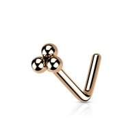 Neuspiercing L-bend top cluster rose gold plated