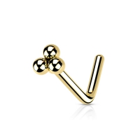 Neuspiercing L-bend top cluster gold plated