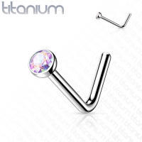 Neuspiercing L-bend titanium top multi kleur 2 mm