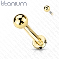 Piercing titanium stud basis 1.2x6 goud