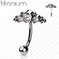 Piercing titanium met 3 CZ and Ball Clusters