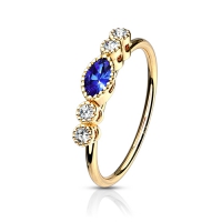 Piercing Saphire Marquise CZ gold plated