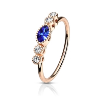 Piercing Saphire Marquise CZ rose gold plated