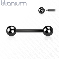 piercing titanium zwart 16mm