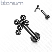Piercing titanium ball kruis 1.2x8 zwart