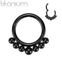 Piercing titanium clilcker Outer Graduated Balls 1.2x8 zwart