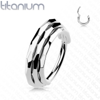 Piercing ringetje titanium Triple Lined Faceted