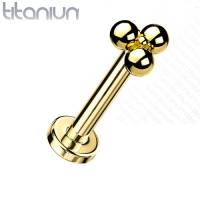 Piercing push in Triangular 8mm gold plated