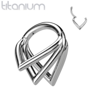 Titanium With Triple Chevron Hoops 10mm