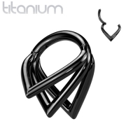 Titanium With Triple Chevron Hoops 8mm zwart