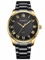Zwart met gouden Curren horloge