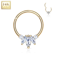 Piercing 14kt clicker marquise 6mm