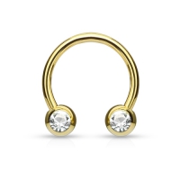 Piercing horseshoe front facing gold plated