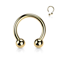 Piercing titanium basis horseshoe gold plated 1.2x10