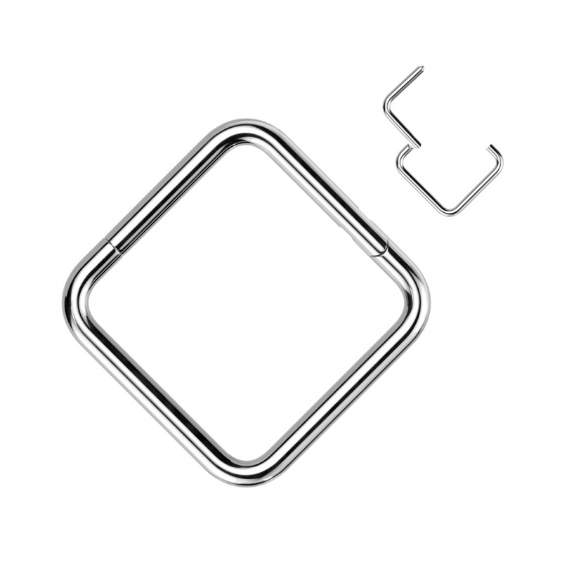 Piercing vierkant ringetje titanium 1.2x8
