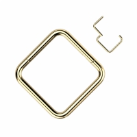 Piercing vierkant ringetje titanium gold plated 1.2x10