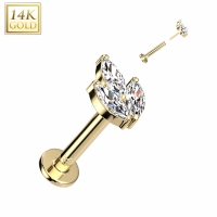Piercing 14kt marquise 1.2x8