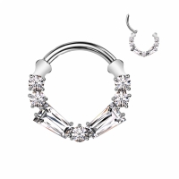 Piercing clicker ring titanium Baguette 1.2x8
