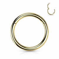 piercing titanium ring gold plated 1.2X6mm