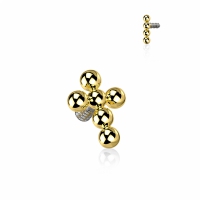 Dermal top bubbel ball 1.2mm gold plated