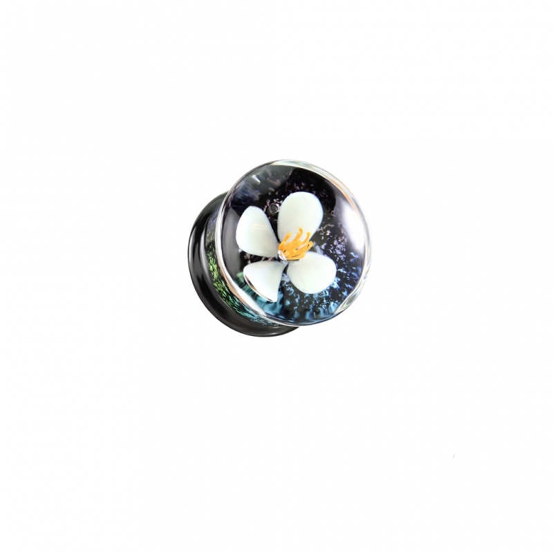 12 mm double flared Floating White Flower