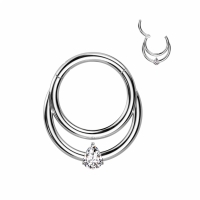 Piercing titanium dubbele ring 1.2x8mm
