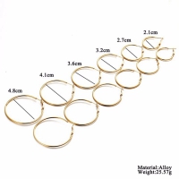 Oorbellen 6 paar ringen verschillende maten gold plated