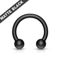 Piercing horseshoe zwart mat 1.2 mm x 8 mm