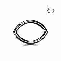 Piercing o-vaal clicker ring zwart