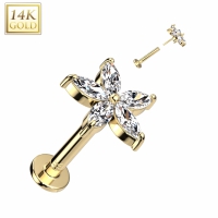 14kt. piercing 5 marquise flower top 8mm
