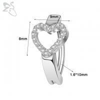 Piercing ovaal strak design met open hart